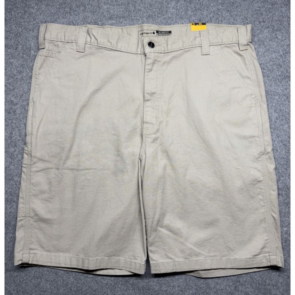 Carhartt Mens Rugged Flex Rigby Canvas Work Shorts Stretch Relaxed Fit Tan 42x10